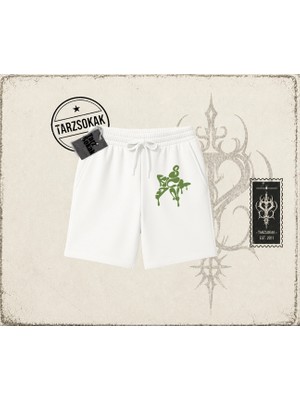 Tarzsokak Unisex Star Sicken Unisex Şort Beyaz