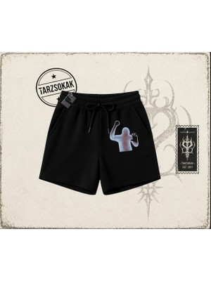 Tarzsokak Unisex Psycho Unisex Şort Beyaz