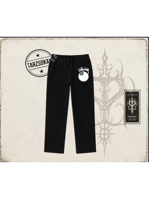Tarzsokak Unisex Stüssy 8ball Unisex Baggy Eşofman Altı Beyaz