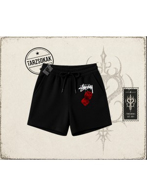 Tarzsokak Unisex Stüssy Zar Unisex Şort Beyaz