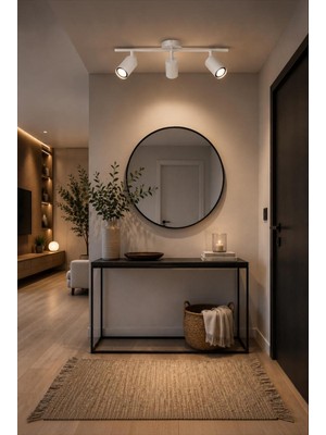 Elizim Home Lighting Beyaz 3’lü Hareketli Spot Avize – Modern Tavan Aydınlatma, Yön Ayarlı Metal Spot