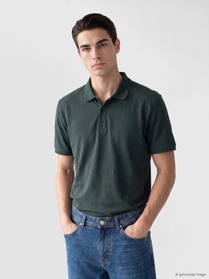LC Waikiki Lcwaıkıkı Classic Yeşil Polo Yaka Erkek Tişört