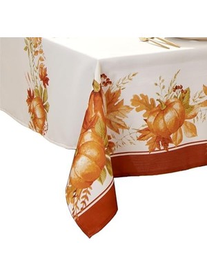Maxi Trendy Fashions Autumn Pumpkin Grove Masa Örtüsü, 152 cm x 365 cm Dikdörtgen, Çok Renkli