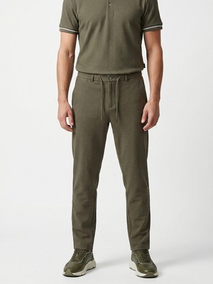 Xint Erkek Haki Pamuk Dokulu Regular Fit Jogger