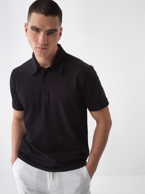 Xint Erkek Siyah Pamuk Dokulu Slim Fit Tişört