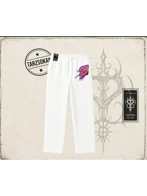Tarzsokak Unisex Ungrateful Unisex Baggy Eşofman Altı Beyaz