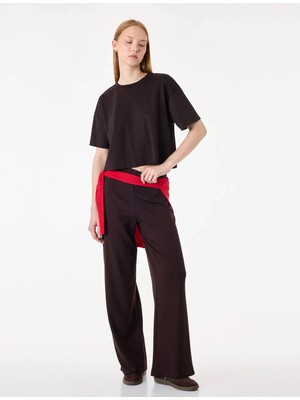 Koton Crop Kahverengi Kadın T-Shirt 7WAL10310IK