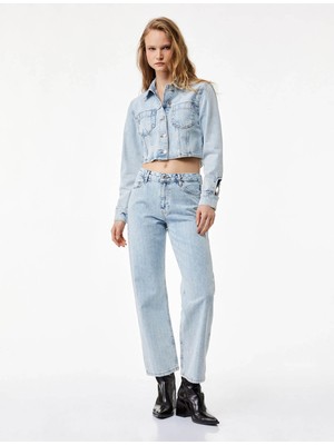 Koton Straight Açık Indigo Kadın Jean Pantolon 7WAL40017MD