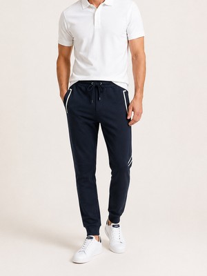 Xint Erkek Lacivert Pamuk Dokulu Regular Fit Sweat Pantolon