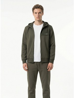 Xint Erkek Haki Pamuk Dokulu Regular Fit Sweatmont