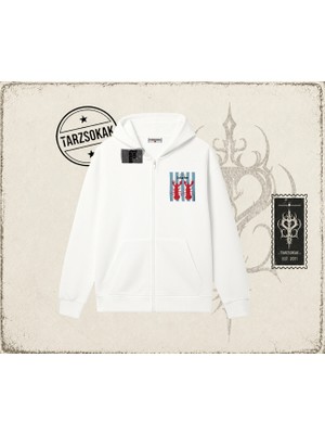 Tarzsokak Unisex You Are My Lobster Oversize Unisex Hırka & Çeket Fermuarlı Sweatshirt Beyaz