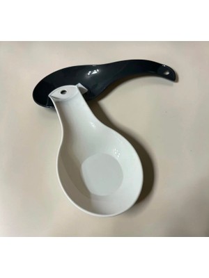 Petitbee Home Tezgah Üstü Kirli Kaşıklık & Kepçe Altlığı, Kaşıklık Altlığı 2li Beyaz ve Antrasit