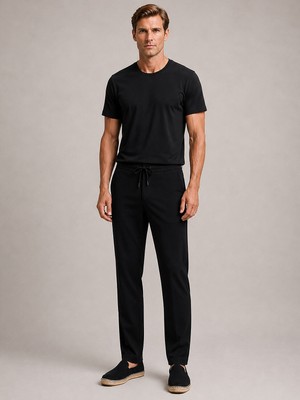 Xint Erkek Siyah Formunu Koruyan Slim Fit Jogger