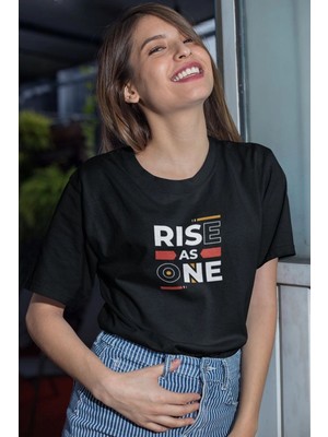 İlk El Grup Kadın Özel Baskılı Modern Fit %100 Pamuk Bisiklet Yaka T-Shirt