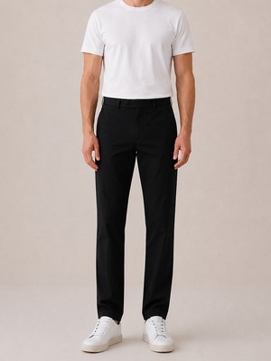 Xint Erkek Siyah Formunu Koruyan Regular Fit Pantolon