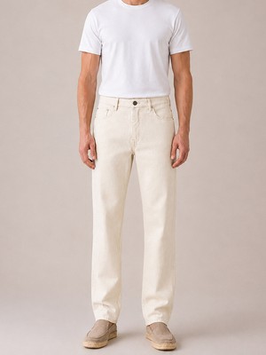 Xint Erkek Naturel Keten Karışımlı Regular Fit Pantolon