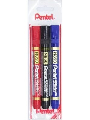 Maxi Trendy Permanent Markör - Yuvarlak Uç Siy-Kır-Mav