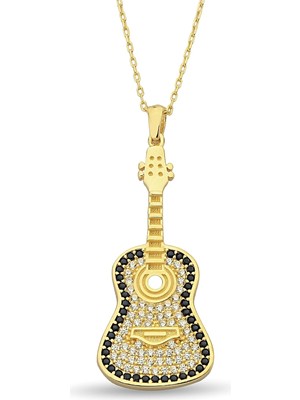 Argentum Concept 18K Altın Kaplamalı 925 Ayar Gümüş Gitar Kolye - 23174002