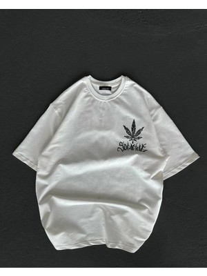 İlk El Grup Kadın Baskılı T-Shirt Kısa Kol Bisiklet Yaka Oversize Rahat Kalıp Günlük Tişört   - Beyaz