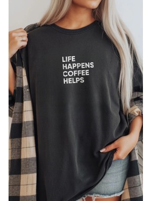 İlk El Grup Unisex Oversize 24/1  Süprem Kumaş Penye Baskılı Tişört Pamuklu Ribanalı Bisiklet Yaka Kısa