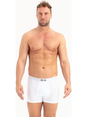 Obje Erkek Beyaz Modal Boxer