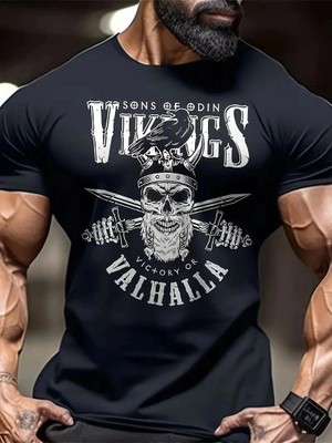 İlk El Grup Erkek Ön ve Arka Baskılı T-Shirt Kısa Kol Bisiklet Yaka Regular Fit Tişört - Siyah