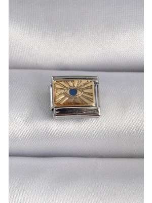 Armüz 316L Çelik Gümüş Renk Altın Göz Işlemeli Nomination Charm