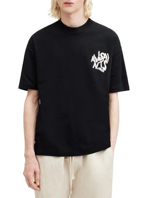 İlk El Grup Erkek Tişört Baskılı Oversize Kısa Kol T-Shirt - Siyah