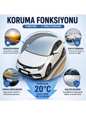Gard Oto Araç Oto Araba Branda Ön ve Tavan Yarım Branda Güneş Buz Kar ve Dolu Koruyucu Örtü Güneşlik