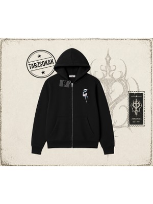 Tarzsokak Unisex Shake Oversize Unisex Hırka & Çeket Fermuarlı Sweatshirt Beyaz