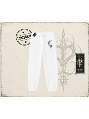 Tarzsokak Unisex Shake Unisex Jogger Eşofman Altı Beyaz