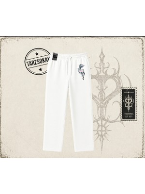 Tarzsokak Unisex Shake Unisex Baggy Eşofman Altı Beyaz