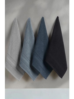 Maxi Trendy 4'lü Havlu Seti | El, Yüz ve Saç Havlusu | 50X90 cm -%100 Pamuk Havlu - Havlu Takımı (Gri)