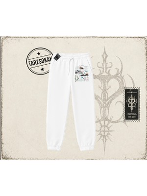 Tarzsokak Unisex Sea Otter Unisex Jogger Eşofman Altı Beyaz
