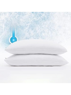 Maxi Trendy Serta Power Chill Soğutma Yastığı Koruyucuları, Lekeye Dayanıklı ve Fermuarlı Yastık Koruyucu, Yastığı Toz ve Kirden Korur (2'li Paket), Kral, Beyaz