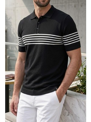 Cazador Brady Erkek Polo Yaka Çizgi Detaylı Triko T-Shirt Regular Fit 34230