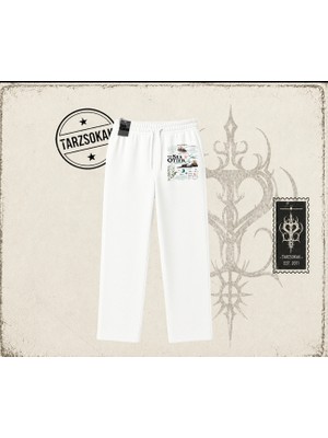 Tarzsokak Unisex Sea Otter Unisex Baggy Eşofman Altı Beyaz