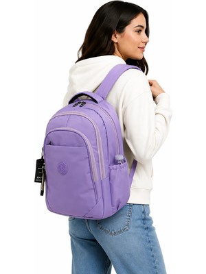 Bevitton Suya Dayanıklı Kumaş Günlük Sırt Çantası Unisex Okul Çantası 1650 Lila