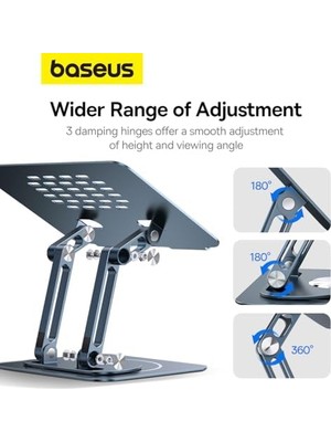 Maxi Trendy Baseus Ayarlanabilir Dizüstü Bilgisayar Standı, 360 Derece Dönebilen Ayarlanabilir Dizüstü Bilgisayar Standı (Üç Katlı Versiyon) MacBook Air Pro, Dell Xps, Hp Vb. Için Ergonomik Katlanabilir Stand