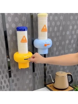 Maxi Trendy Kendinden Yapışkanlı, Plastik, Karton Bardak, Tutucu Dispenseri, 248-250 Ml,