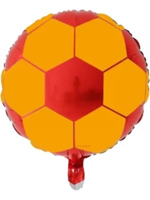 Lotus Party Sarı Kırmızı Top Folyo Balon - Taraftar Futbol Topu Folyo Balon