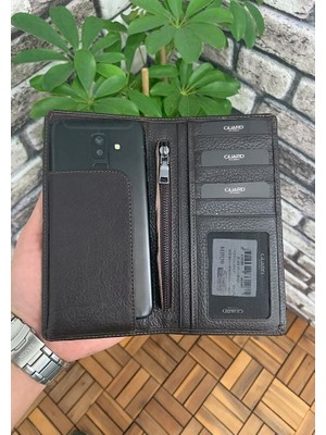 Hsc Bilişim Guard Chelsea Kahverengi Telefon Bölmeli Deri El Portföy