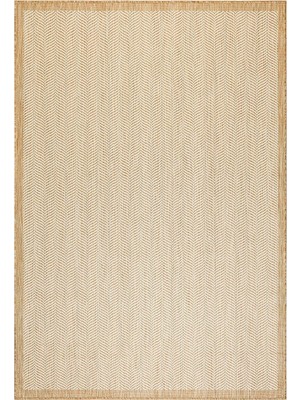 Hsc Bilişim Ocean Textile Leke Tutmaz Iç Dış Mekan Bej Renk Balıksırtı Halı Kilim 160 x 230 cm