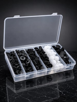 Poyraz Market Profesyonel Oto Klips Tamir Seti 6 Farklı Model Plastik Sabitleme Pimi Organizer Kutulu