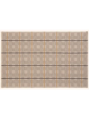 Hsc Bilişim Costa Saçaklı Jakarlı PAMUK%100 Pamuk Kilim 90X140 cm Bej