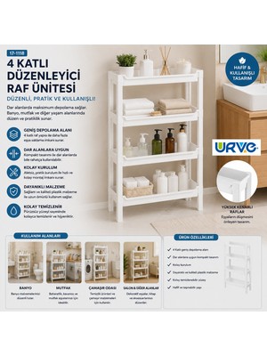 EkoAlışverişDünyam Rafty 4 Katlı Sepet Organizer Düzenleyici Raf Ünitesi 465X145X690MM (5510)