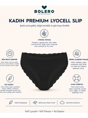 Bolero Kadın Premium Lyocell Slip Siyah