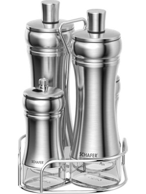 Belirtilmemiş Schafer Yağlık+Sirkelik Seti 5 Parça-Inox