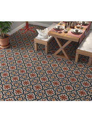 Hsc Bilişim Stickerart Yer Kaplama Zemin Kaplama Folyosu 65X130 cm Vintage Tiles