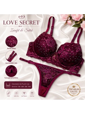 Love Secret Taşlı Dolgulu Sütyen Takımı